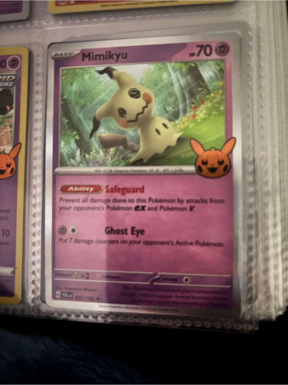 Pokemon Mimikyu Trading Card - Pink and Purple